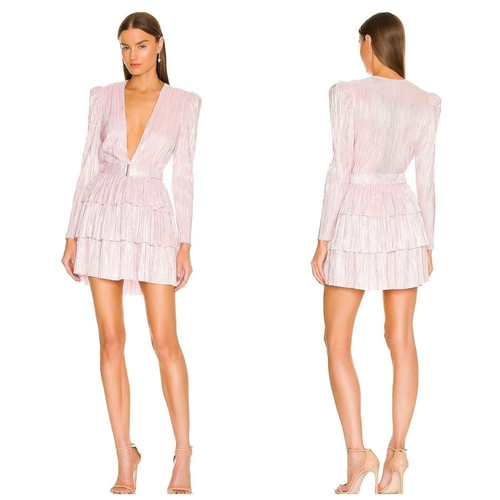 Sabina Musayev Revolve Mini Dress XL Wedding Formal Romantic Sexy Pink Hermione